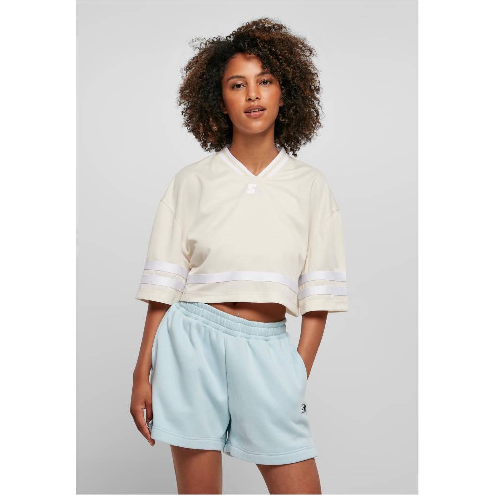 Starter Black Label - Cropped Mesh Jersey Sport top - White